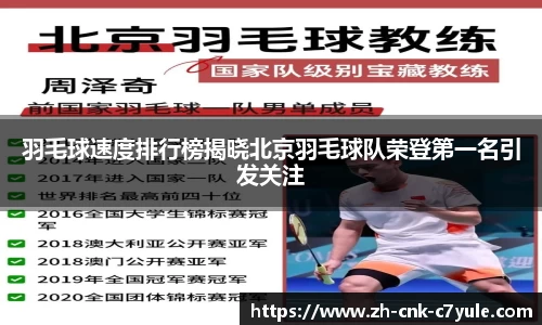 羽毛球速度排行榜揭晓北京羽毛球队荣登第一名引发关注